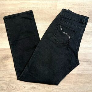 Riders By Lee Womens Mid-Rise Straight Leg Black Denim Jeans 8M